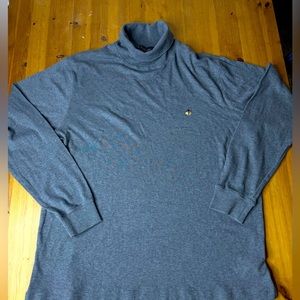 Brooks Brothers Men's XL Turtleneck Gray Supima Cotton Sweater Performance Knit